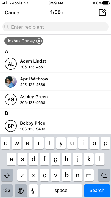 Search Chip Added for Calling